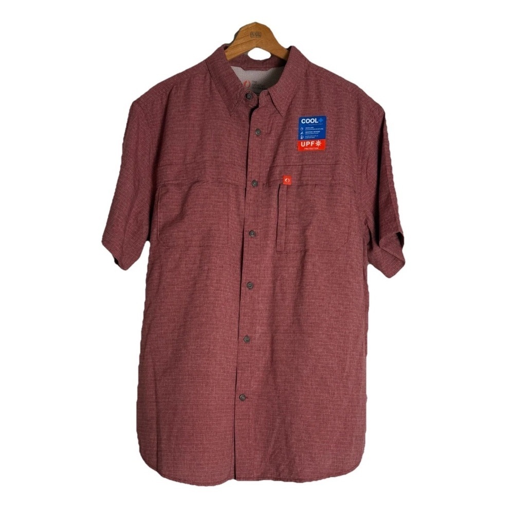 NWOT American Outdoorsman Men's L Button-Down Brick Red Shirt Fishing Lined
